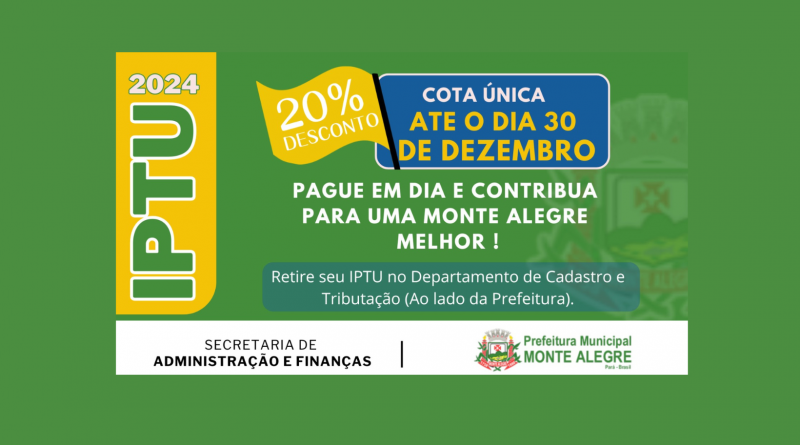 📢 ATENÇÃO: IPTU 2024 📢